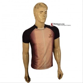 Thrax Polo Badminton T Shirt Nevy Blue Red M10 Size Medium