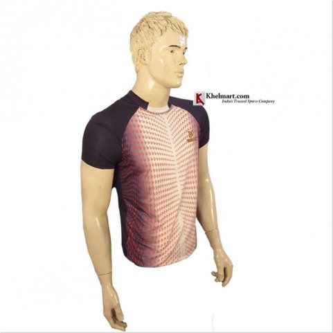 Thrax Polo Badminton T Shirt Nevy Blue Red M10 Size Medium