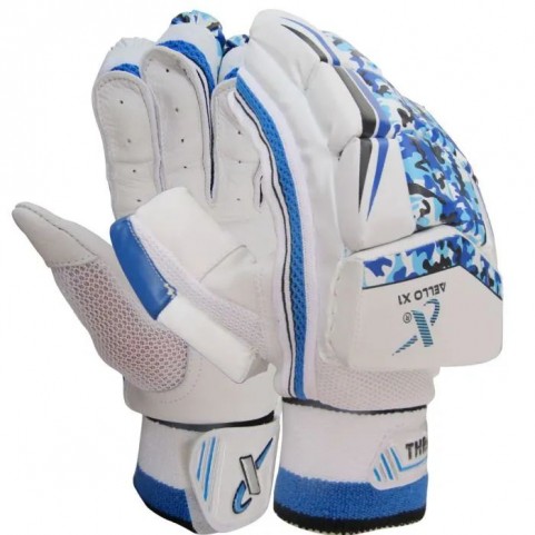 Thrax Aello X 1 Cricket Batting Gloves Standard Size Right Hand Blue and White