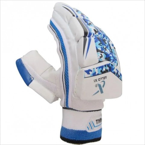 Youth Size Right Hand Thrax Aello X 1 Cricket Batting Gloves Blue And White