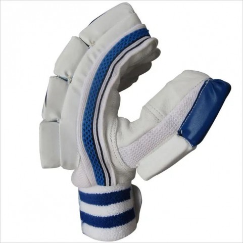 Left Side Thrax Aello X 1 Cricket Batting Gloves Standard Size Left Hand Blue and White