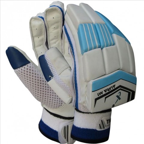 Thrax M1 Aura Series Cricket Batting Gloves Standard Size Right Hand Sky Blue and White