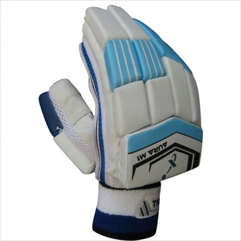 Thrax M1 Aura Series Cricket Batting Gloves Standard Size Right Hand Sky Blue and White