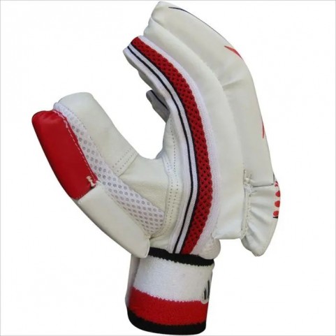 Thrax M3 Aura Series Cricket Batting Gloves Standard Size Right Hand Red and White