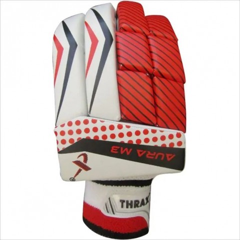 Thrax M3 Aura Series Cricket Batting Gloves Standard Size Right Hand Red and White