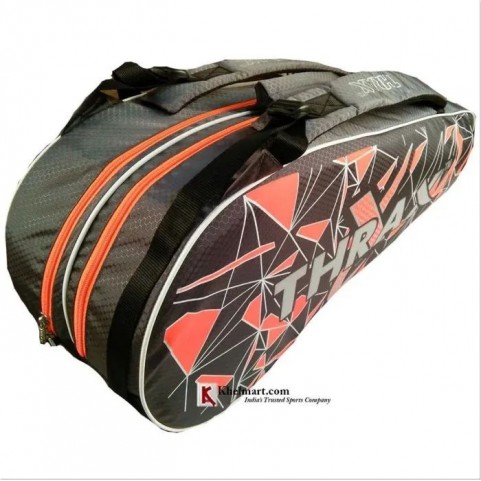 Thrax PX01 Badminton Kit Bag Grey And Orange Thrax PX01 Badminton Kit Bag Grey And Orange