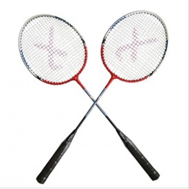 Set of 2 Thrax Hammer Power 11 Badminton Racket ( Red )